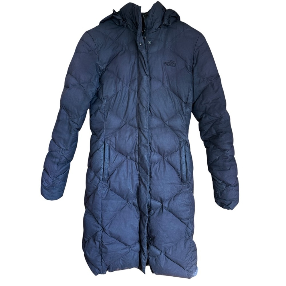 Sale! North Face Women's 550 Puffer Parka Down Navy Coat Jacket Miss Metro- XS